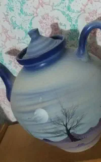 قوری گلی سفالی تزیینی