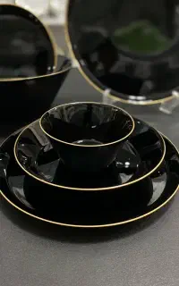 آرکوپال مشکی لب طلا گلدن اپال