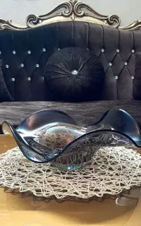 ست دکوری ظروف رنگی شیشه‌ای دست ساز