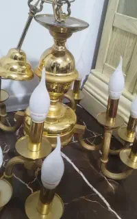 لوستر دوازده شاخه آب طلا