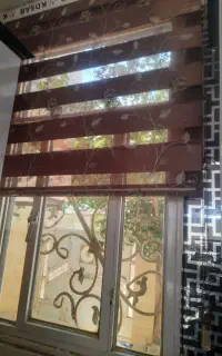 پرده زبرا در نگ کرم قهوه ای