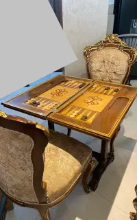 میز بازی دکوری با دو صندلی