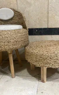میز صندلی حصیری