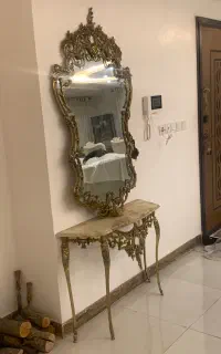 اینه کنسول برنزقدیمی ( خیلی فوری  به علت جابه جای)