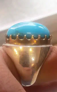 انگشتر فیروزه ناب و کلکسیونی -گالری کلبه عقیق