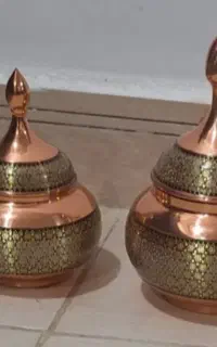 ۲ عدد شکلات خوری مس خاتم نو