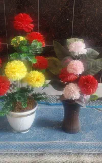 گل با گلدان