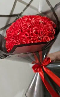 دسته گل روبانی