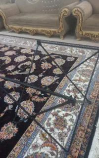 فروش فرش ۱۲ متری طرح افشان زمینه سورمه ای