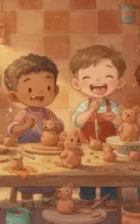کارگاه سفالگری مادر و کودک