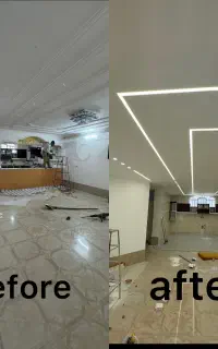 بازسازی منزل.کناف.نورپردازی.ترمووال.ماربل شیت