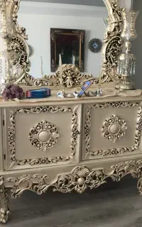 کنسول صدفی تمام چوب