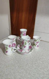 ست استکان کمر باریک و نعلبکی