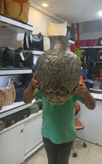 گلدان مسی قلم کاری دستی