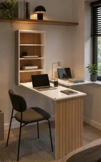 میز تحریر تاشو دیواری با کتابخانه ،ارسال رایگان