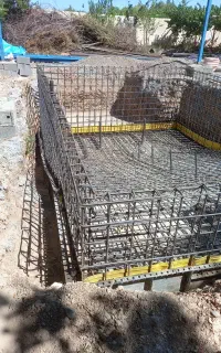 اجرا استخر بتنی،سقف تیرچه،اسکلت