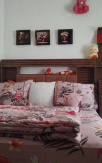 یک سرویس خواب دونفره قهوه ی دسته طلایی بسیارزیبا
