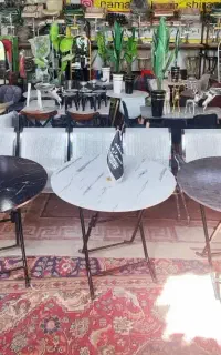 پخش انواع میز ام دی اف صفحه هایگلس پایه فلزی تاشو