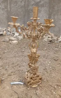 شمع دونی قدیمی جنس شیر برنجی