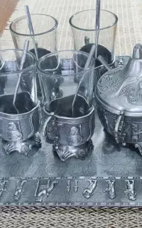 ست سینی و استکان پیوتر نو