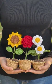 گلدان بافتنی زیبا
