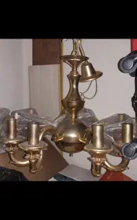۳ لوستر سقفی برنزی و برنجی سالم و در حد نو