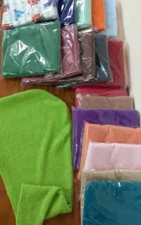کلاه حمام و دستمال های حوله ای