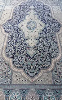 دوجفت فرش 9متری 500شانه سرمه ای