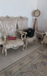 مبل استیل در حد نو  همراه ناهار خوری