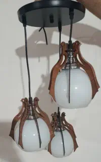 دو عدد لوستر ۶شعله و چهار عدد لوستر آویز کارنکرده