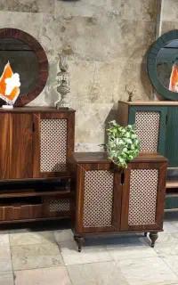 ست کامل آیینه کنسول میز تی‌وی جاکفشی