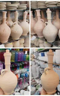 کوزه نقش دار دسته دار