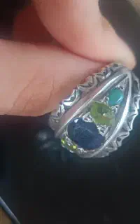 انگشتر نقره چند جواهری