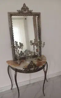 آینه وشمعدان برنز
