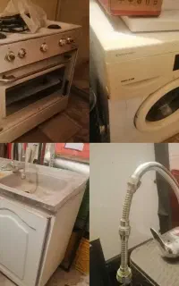 اجاق گاز ماشین لباسشویی کابینت فلزی سینک شیر آب