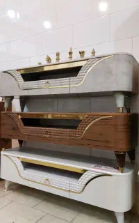 میز تلویزیون / تک کشو بغل خم / سایز 140cm