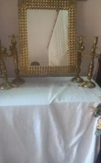 آینه و شمعدان برنزه