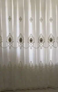 پرده دانتل گل برجسته