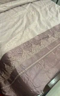رو تختی عروس ساتن و گیپور استفاده نشده