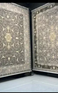 فرش گلناز ۱۵۰۰ شانه اندیشه کاشان کالکشن سبزطلاکوب