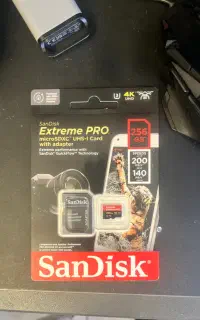 کارت حافظه sandisk 256 اکستریم پرو و usb 256