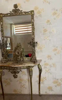 اینه شمعدان وساعت برنز اصل