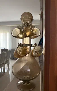 جام وگیلاس گل برجسته آب طلا