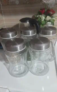 جا حبوبات شیشه ای و جامرغی
