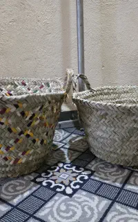 سبد حصیربافی دست بافت