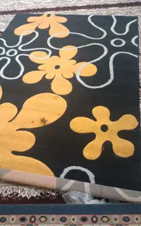 دو پالاز موکت ۱۲متری قهوه‌ای- یکی هم ۹متری نارنجی