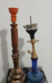 قلیان چوبی و برنجی