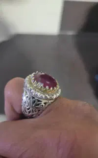 انگشتر نقره نگین یاقوت اصل