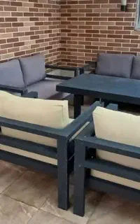 ست مبلمان باغی با تاب آلمینیومی در حد نو