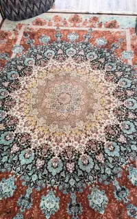 فرش ابریشم ۹ متری کاملا نو